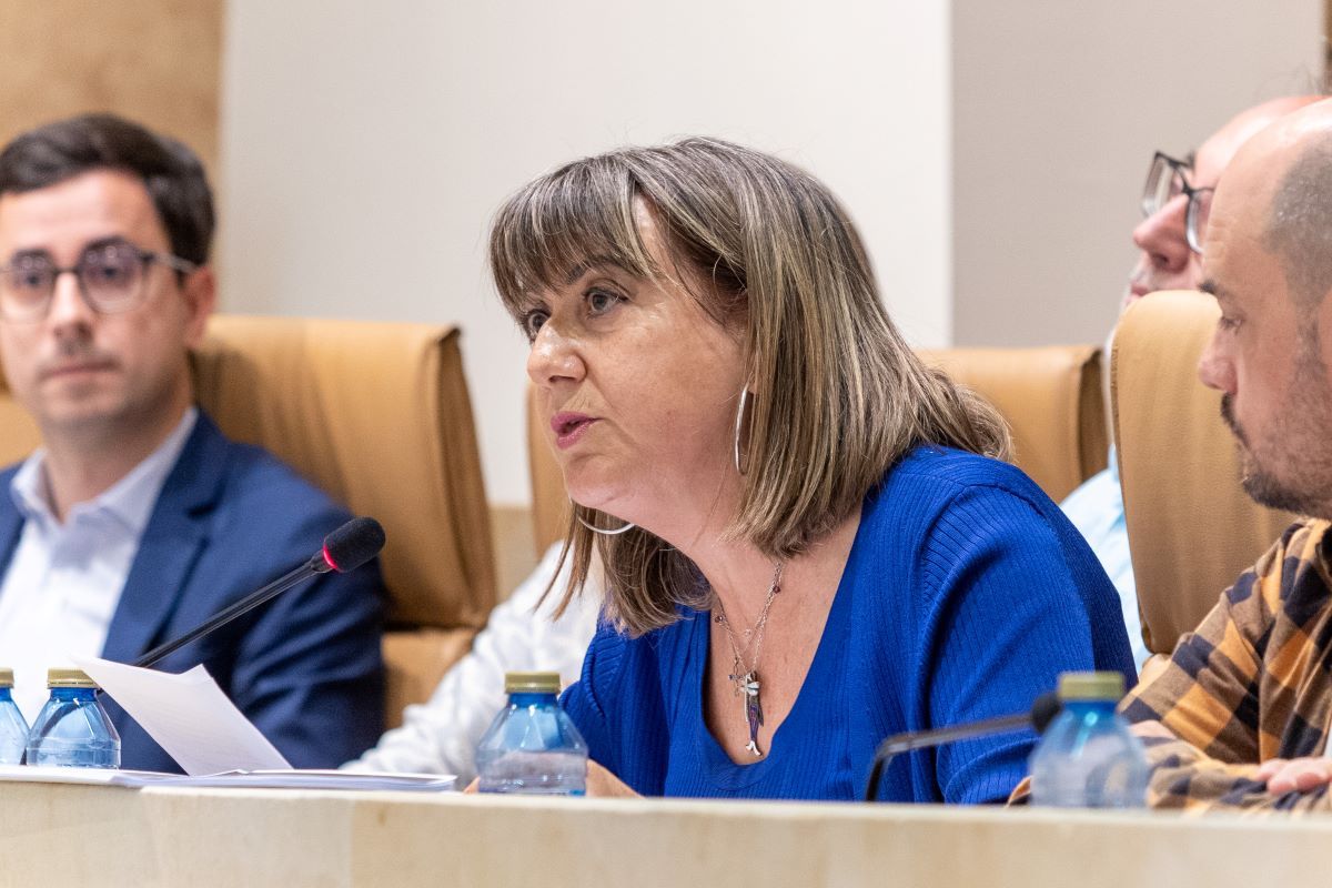 La concejala María García, durante su intervención en el Pleno