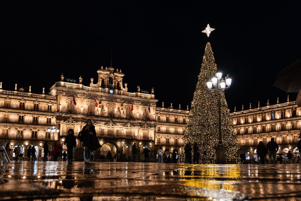 Plaza Mayor de Salamanca, durante la Navidad